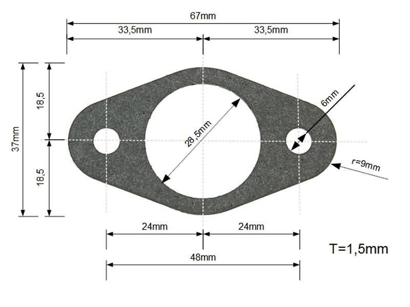 Avgaspackning 2-T