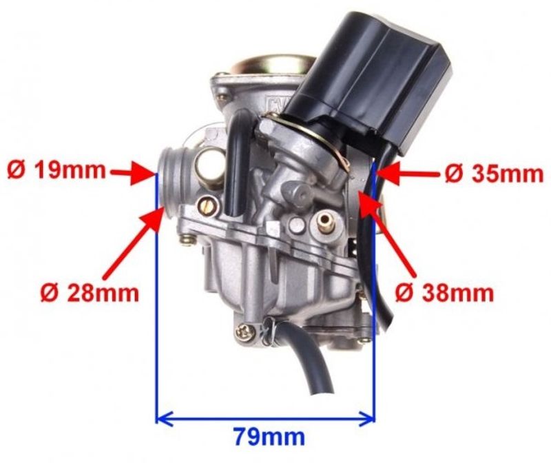 Förgasare 19mm (16) GY6 4-takt Scooters