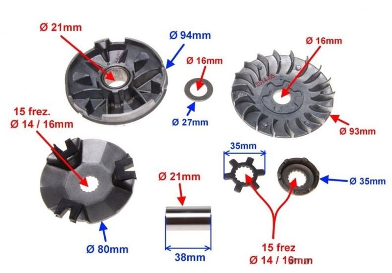 Variatorkoppling 16mm