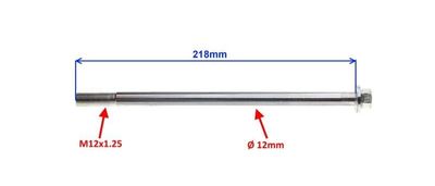 Axel 12mm Sving  M12x218