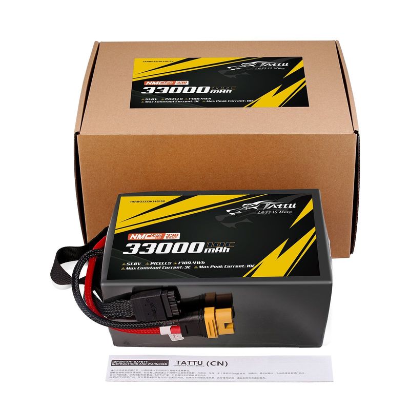 Tattu 33000mAh 14S 10C 51,8V LiPo-batteri – AS150U-F kontakt – semisolid (330Wh/kg)