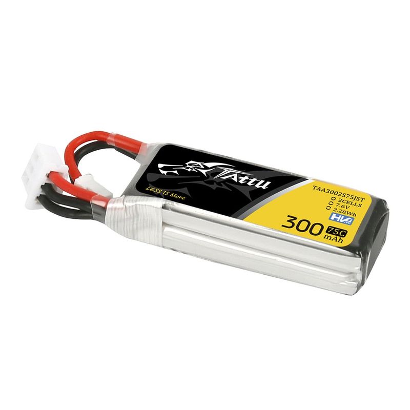 Tattu 300mAh 2S 75C 7,6V(HV) LiPo-batteri – JST-PHR kontakt – FPV Classic