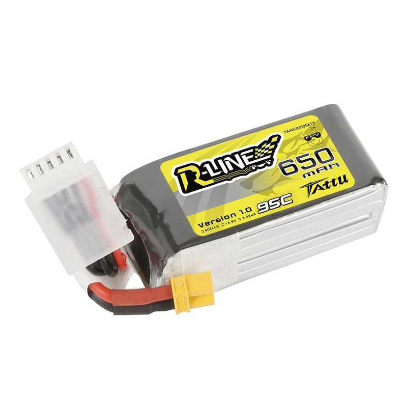 Tattu 650mAh 4S 95C 14,8V LiPo-batteri – XT30 kontakt – R-Line 1,0