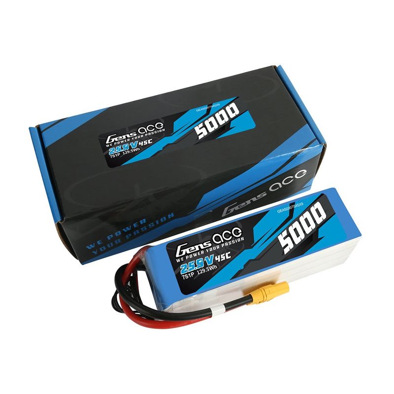 Gens ace 5000mAh 7S 45C 25,9V LiPo-batteri – XT90 kontakt – Heli