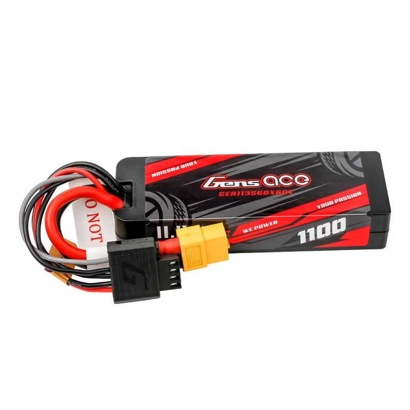 Gens ace 1100mAh 3S 60C 11,1V LiPo-batteri – Hardcase – XT60 kontakt – Car Classic