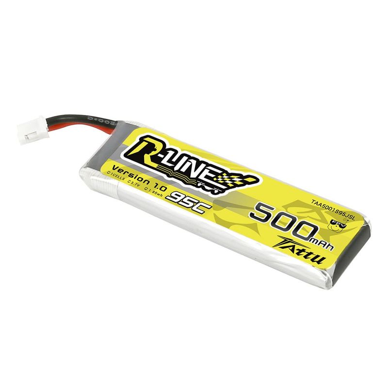 Tattu 500mAh 1S 95C 3,7V LiPo-batteri – PH2,0 kontakt – R-Line 1,0