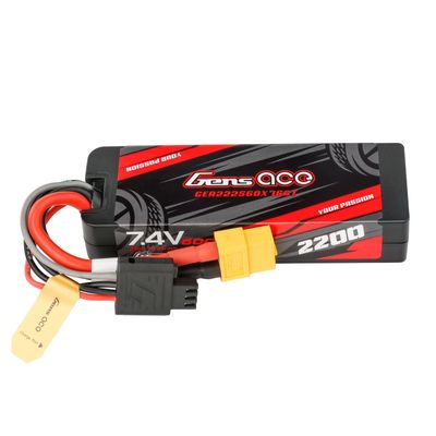 Gens ace 2200mAh 2S 60C 7,4V LiPo-batteri – Hardcase – XT60 kontakt – Car Classic