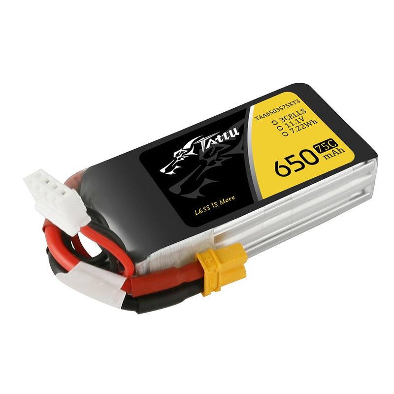Tattu 650mAh 3S 75C 11,1V LiPo-batteri – XT30 kontakt – FPV Classic