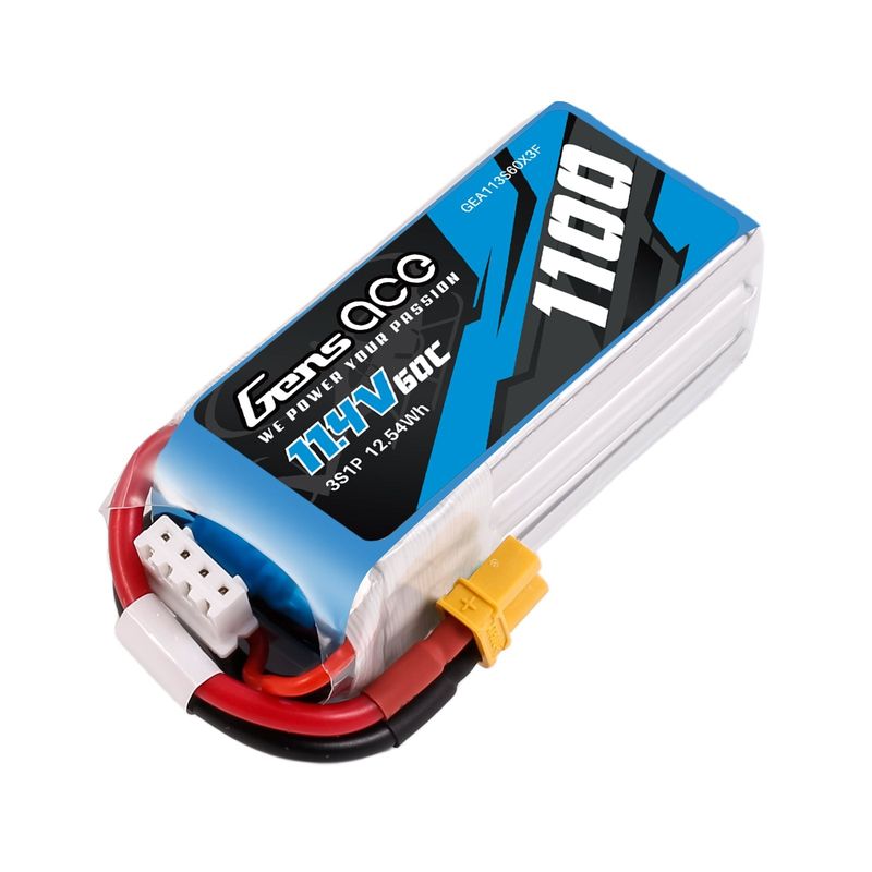 Gens ace 1100mAh 3S 60C 11,4V(HV) LiPo-batteri – XT30 kontakt – Heli