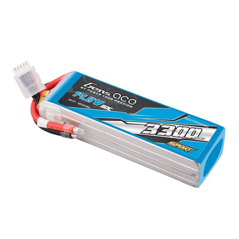 Gens ace 3300mAh 4S 80C 14,8V LiPo-batteri – utan kontakt – Sport (F5B)