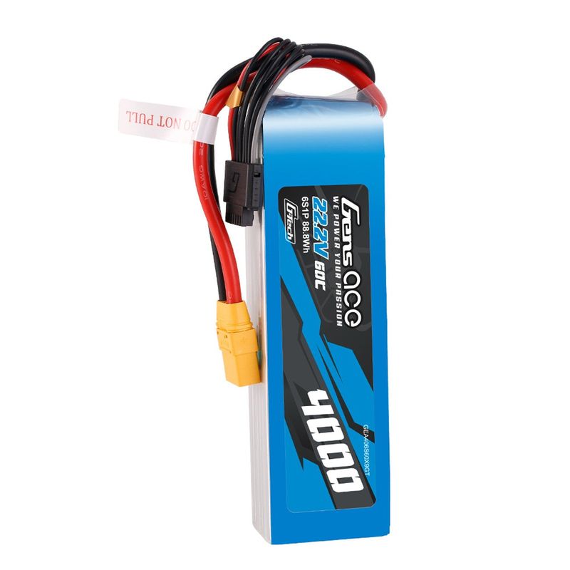 Gens ace 4000mAh 6S 60C 22,2V LiPo-batteri – XT90 kontakt – Heli