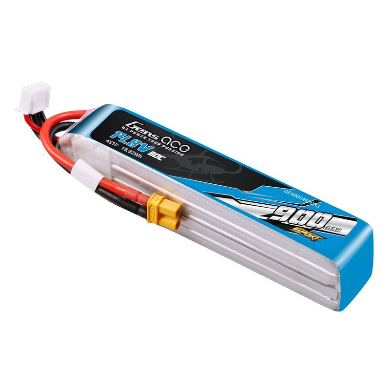 Gens ace 900mAh 4S 80C 14,8V LiPo-batteri – XT30 kontakt – Sport (F5J)