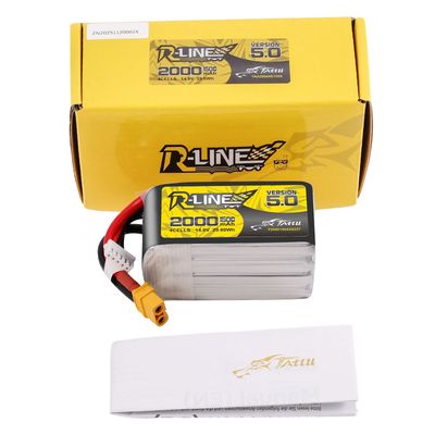 Tattu 2000mAh 4S 150C 14,8V LiPo-batteri – XT60 kontakt – R-Line 5,0