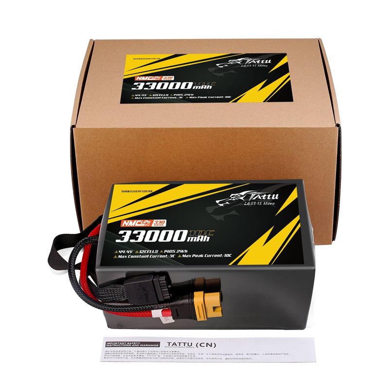 Tattu 33000mAh 12S 10C 44,4V LiPo-batteri – AS150U-F kontakt – semisolid (330Wh/kg)