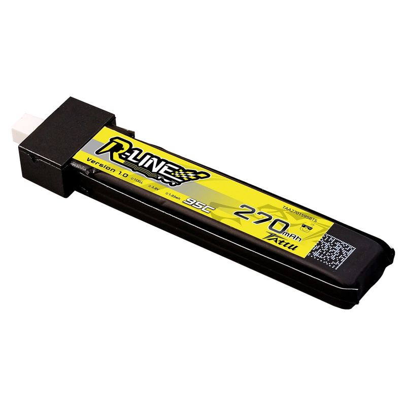 Tattu 270mAh 1S 95C 3,8V(HV) LiPo-batteri – BT 2,0 kontakt – R-Line 1,0 (5st)
