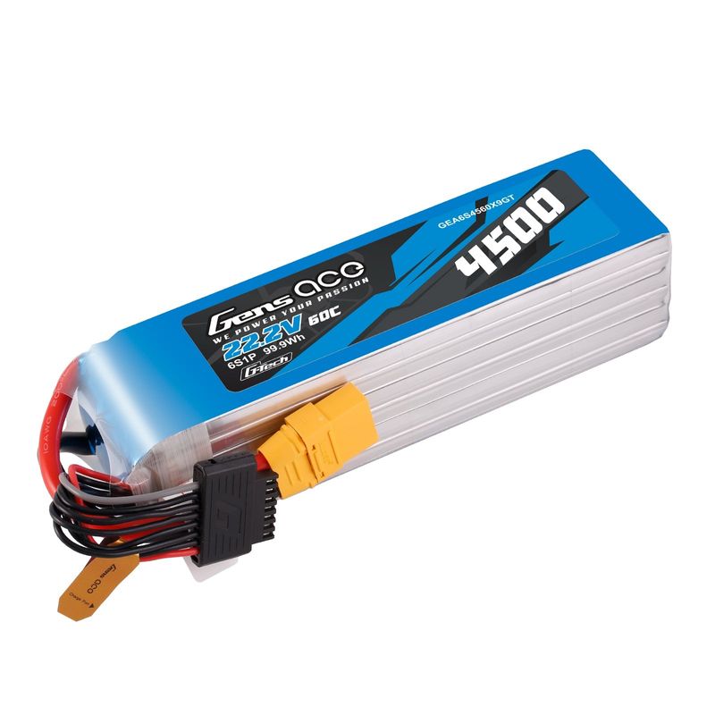 Gens ace 4500mAh 6S 60C 22,2V LiPo-batteri – XT90 kontakt – Heli