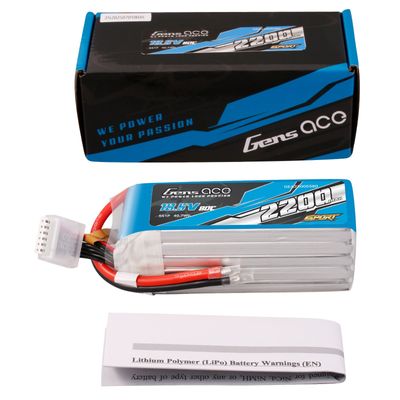 Gens ace 2200mAh 5S 80C 18,5V LiPo-batteri – utan kontakt – Sport (F5B / F2B)