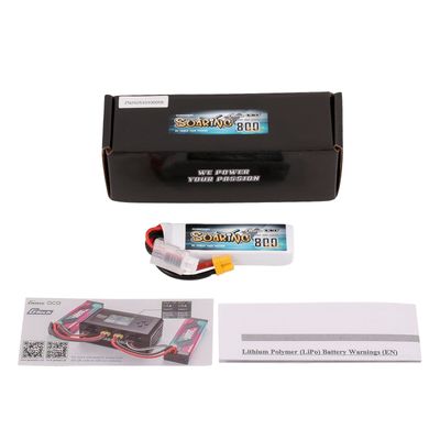 Gens ace Soaring 800mAh 2S 7,4V 30C LiPo-batteri med XT30 – produktbild 5