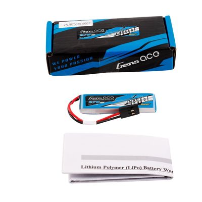 Gens ace 480mAh 1S 40C 3,7V LiPo-batteri – JR kontakt – Sport (F3K)