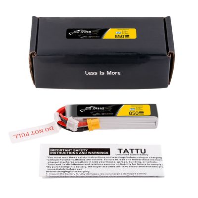Tattu 850mAh 2S 95C 7,6V(HV) Long LiPo-batteri – XT30 kontakt – FPV Classic