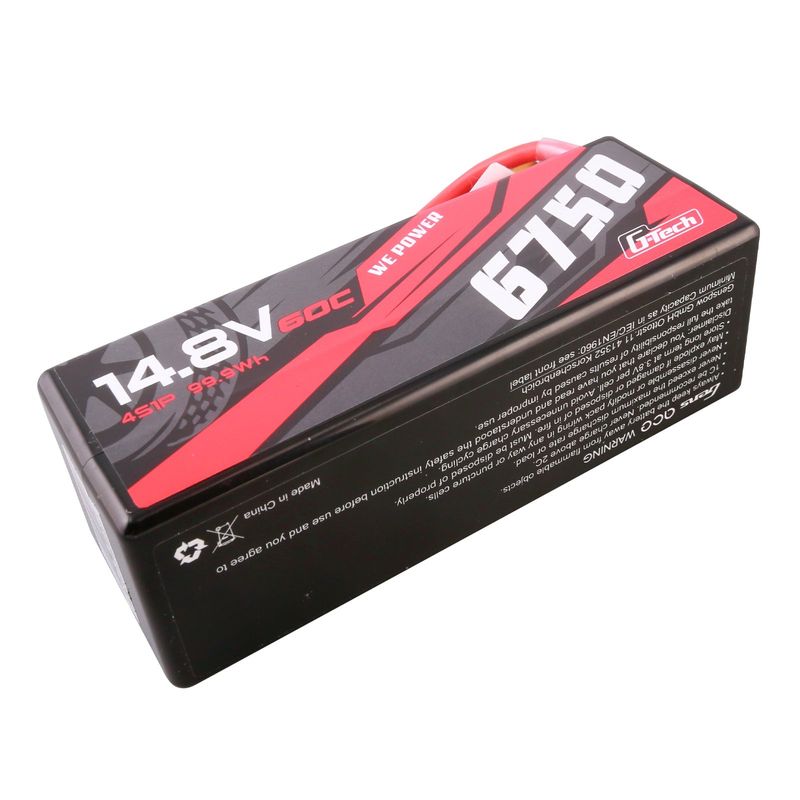 Gens ace 6750mAh 4S 60C 14,8V LiPo-batteri – Hardcase – XT90 kontakt – Car Classic