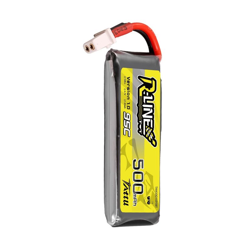 Tattu 500mAh 1S 95C 3,7V LiPo-batteri – BT 2,0 kontakt – R-Line 1,0