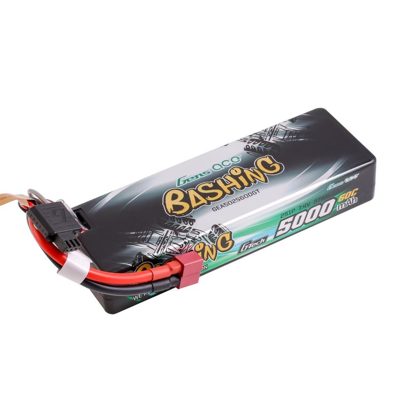 Gens ace 5000mAh 2S 60C 7,4V LiPo-batteri – Hardcase – Deans kontakt – Bashing