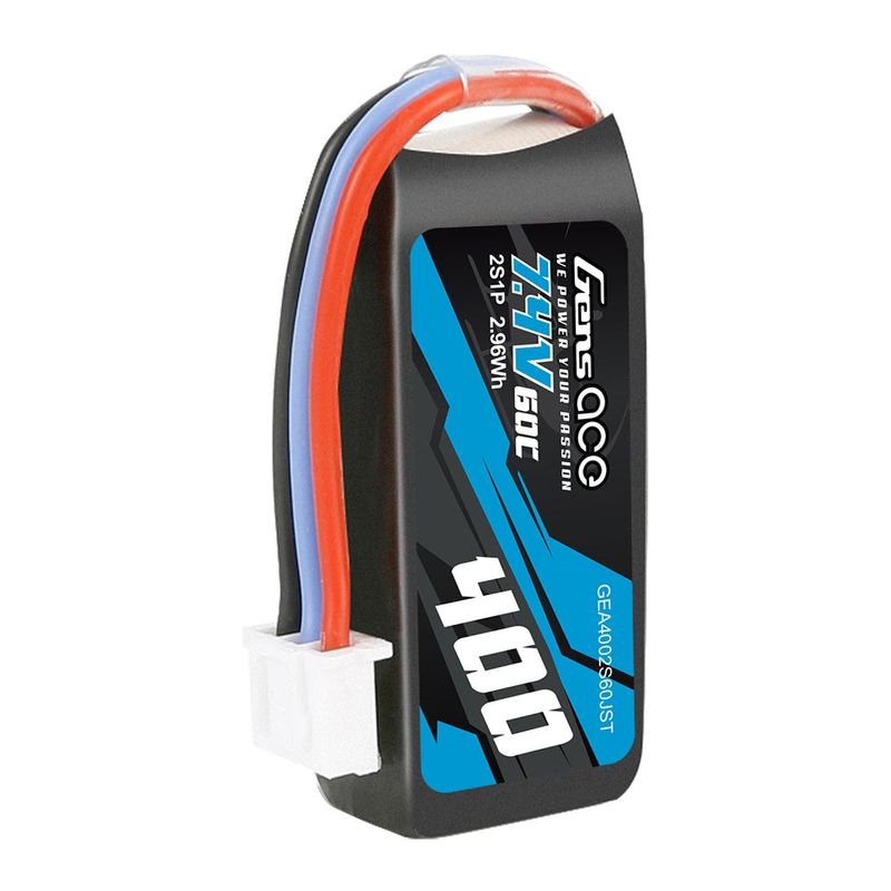 Gens ace 400mAh 2S 60C 7,4V LiPo-batteri – JST kontakt – Heli