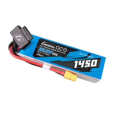 Gens ace 1450mAh 6S 45C 22,2V LiPo-batteri – XT60 kontakt – Ace Classic