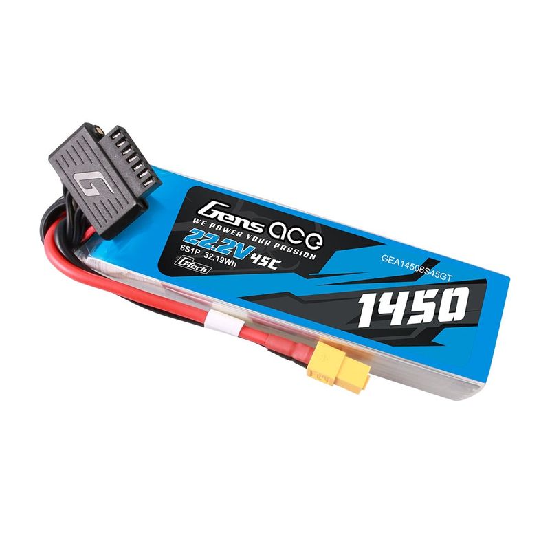 Gens ace 1450mAh 6S 45C 22,2V LiPo-batteri – XT60 kontakt – Ace Classic