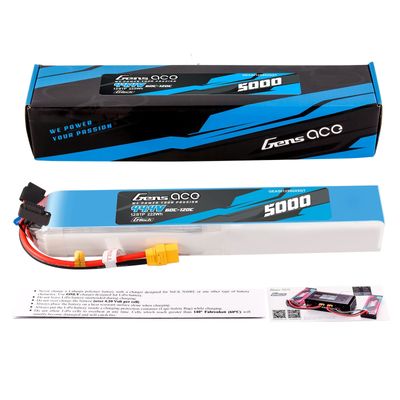 Gens ace 5000mAh 12S 60C 44,4V LiPo-batteri – XT90 kontakt – Heli
