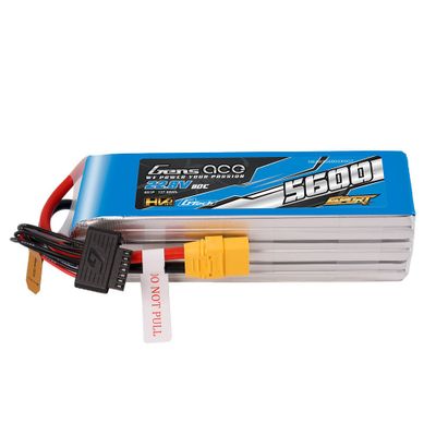 Gens ace 5600mAh 6S 80C 22,8V(HV) LiPo-batteri – XT90 kontakt – Sport (700 Helicopter)