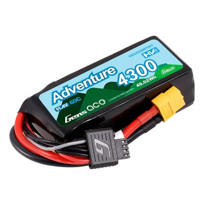 Gens ace 4300mAh 3S 60C 11,4V(HV) LiPo-batteri – XT60 / 1To3 kontakt – Adventure
