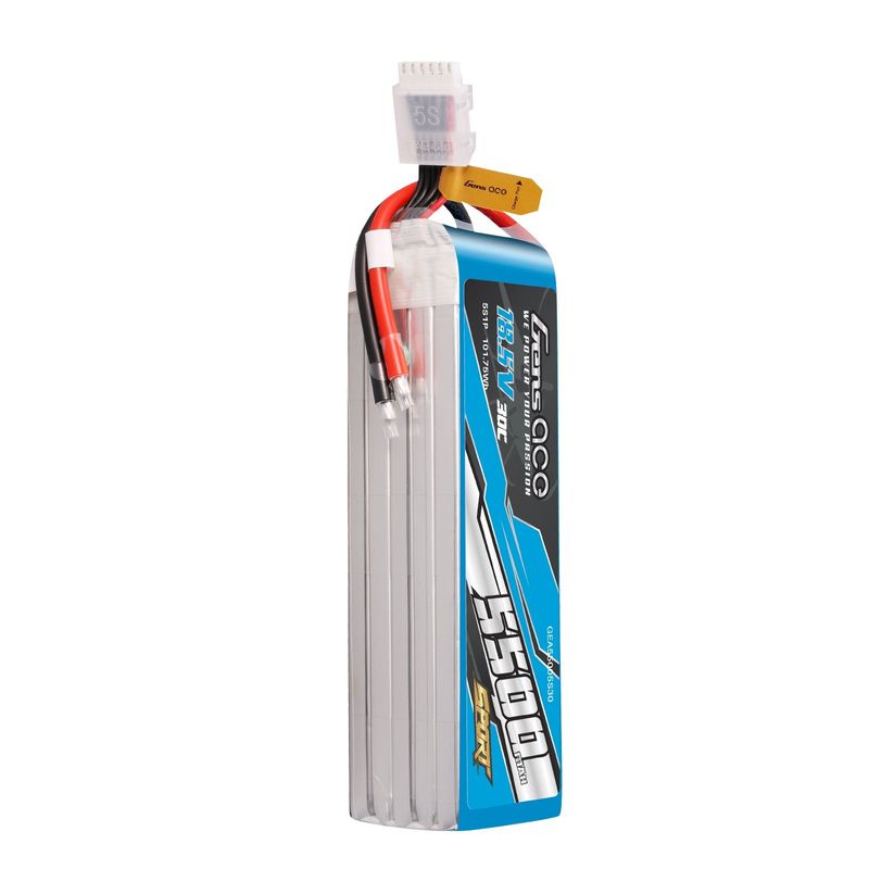 Gens ace 5500mAh 5S 30C 18,5V LiPo-batteri – utan kontakt – Sport (F3A)