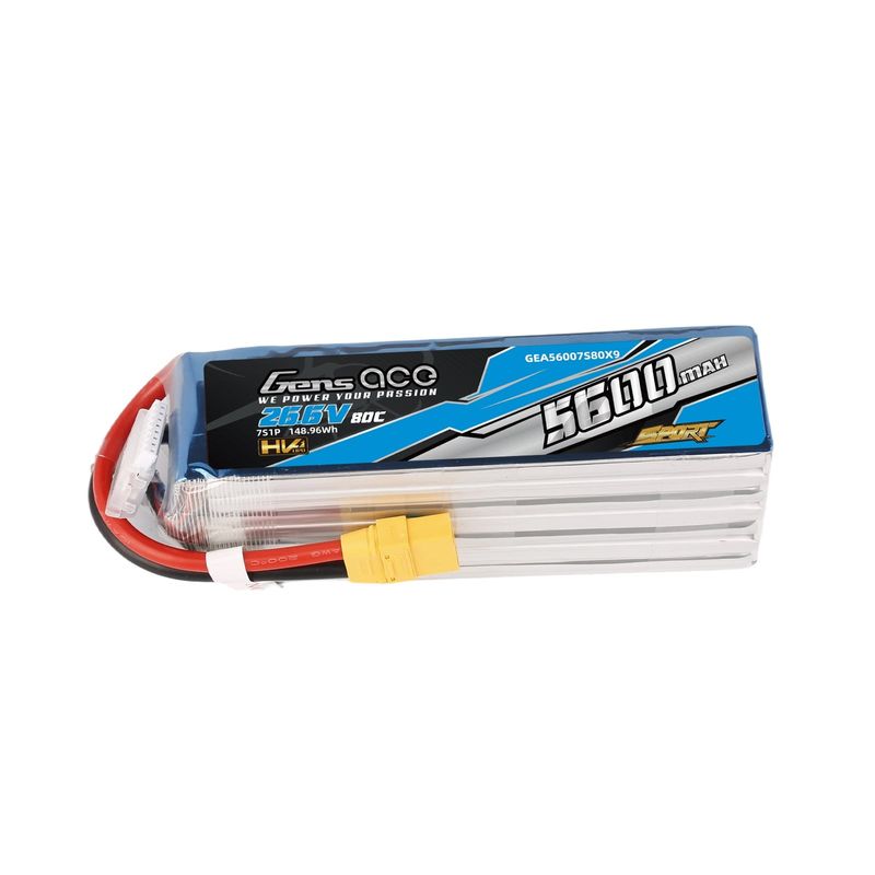 Gens ace 5600mAh 7S 80C 26,6V(HV) LiPo-batteri – XT90 kontakt – Sport
