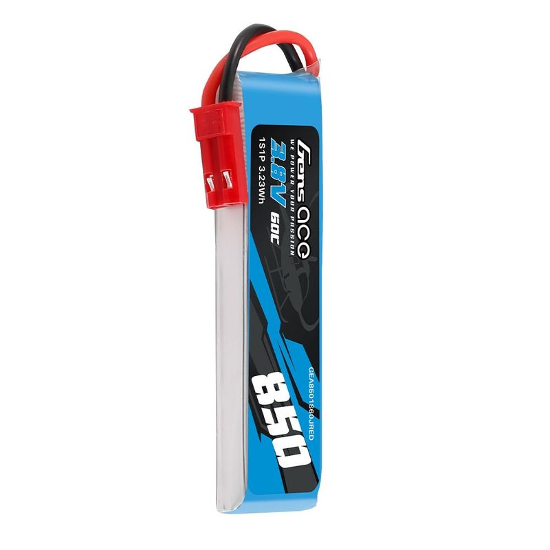 Gens ace 850mAh 1S 60C 3,8V(HV) LiPo-batteri – JST-SYP kontakt – Ace Classic