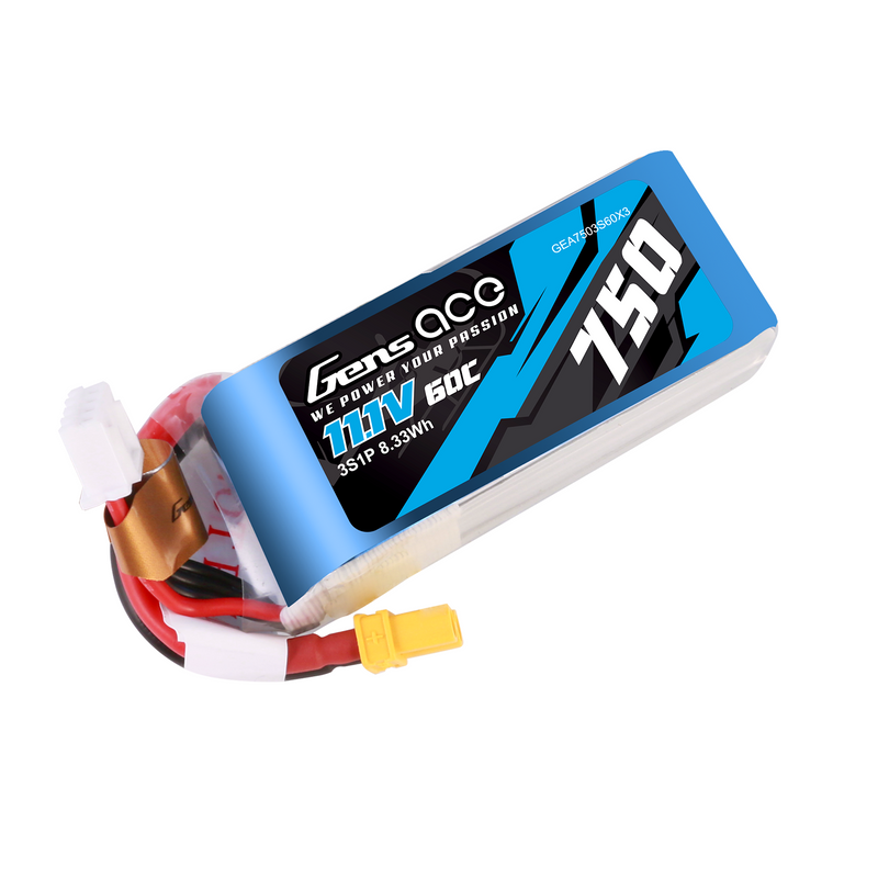 Gens ace 750mAh 3S 60C 11,1V LiPo-batteri – XT30 kontakt – Heli