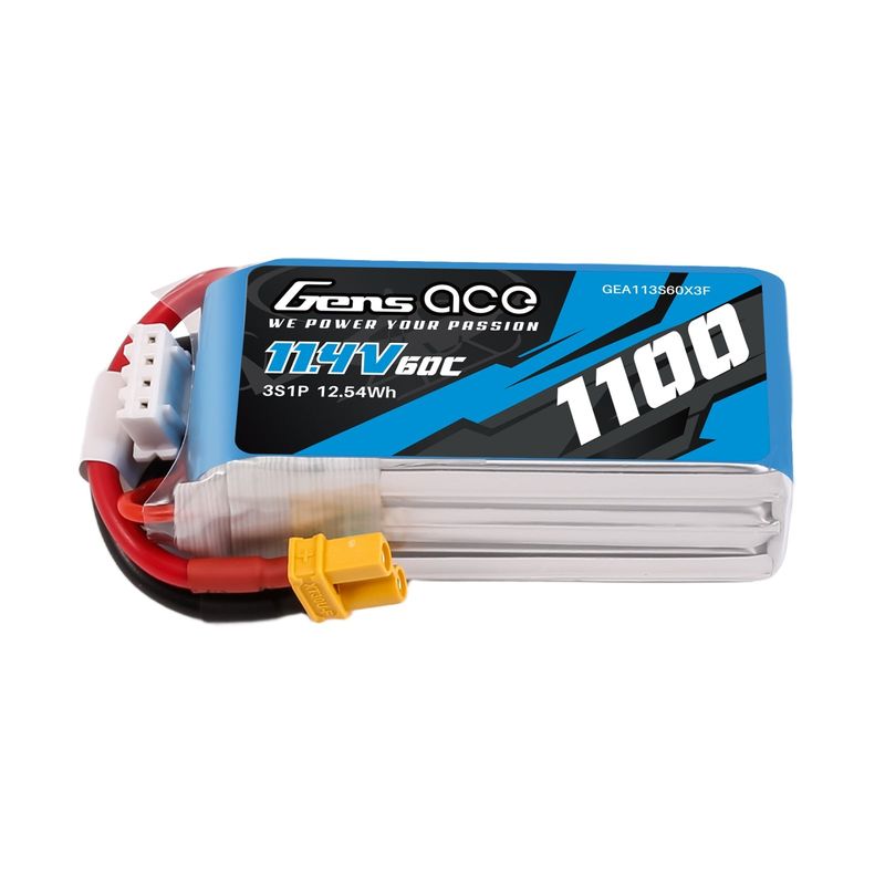 Gens ace 1100mAh 3S 60C 11,4V(HV) LiPo-batteri – XT30 kontakt – Heli