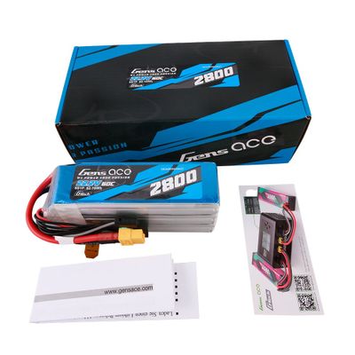 Gens ace 2800mAh 6S 60C 22,2V LiPo-batteri – XT60 kontakt – Heli