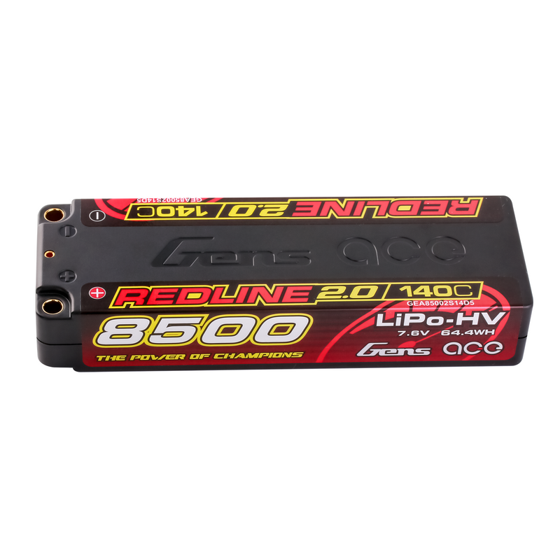 Gens ace 8500mAh 2S 140C 7,6V(HV) LiPo-batteri – 5,0mm bullet – Redline