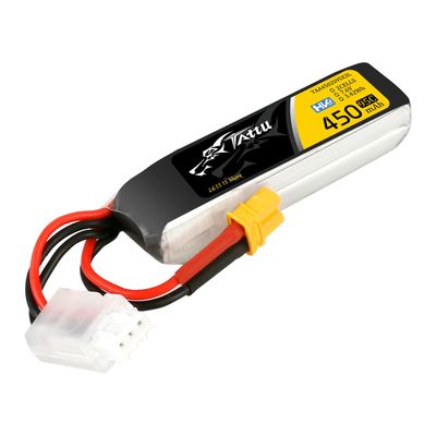 Tattu 450mAh 2S 95C 7,6V(HV) Long LiPo-batteri – XT30 kontakt – FPV Classic