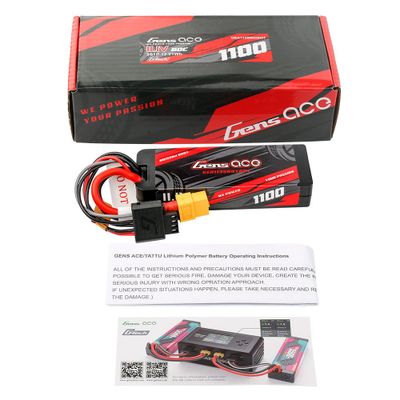 Gens ace 1100mAh 3S 60C 11,1V LiPo-batteri – Hardcase – XT60 kontakt – Car Classic