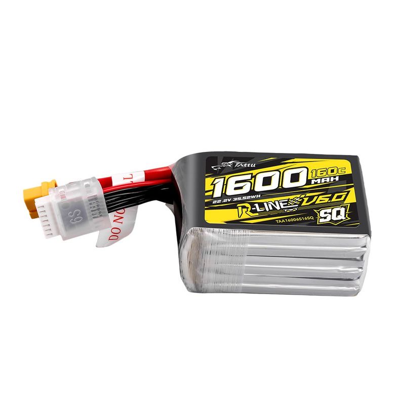 Tattu 1600mAh 6S 160C 22,2V SQ LiPo-batteri – XT60 kontakt – R-Line 6,0