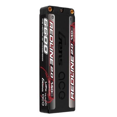 Gens ace 6600mAh 2S 140C 7,4V LiPo-batteri – 5,0mm bullet – Redline