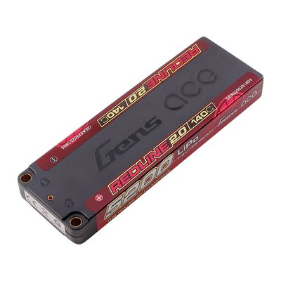 Gens ace 5200mAh 2S 140C 7,6V(HV) LiPo-batteri – 5,0mm bullet – Redline