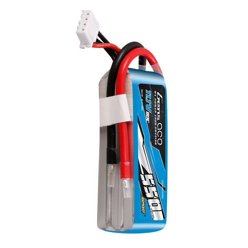 Gens ace 550mAh 3S 80C 11,1V LiPo-batteri – utan kontakt – Sport (F5J)
