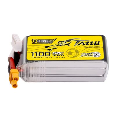 Tattu 1100mAh 4S 60C 15,2V(HV) LiPo-batteri – XT30 kontakt – R-Line