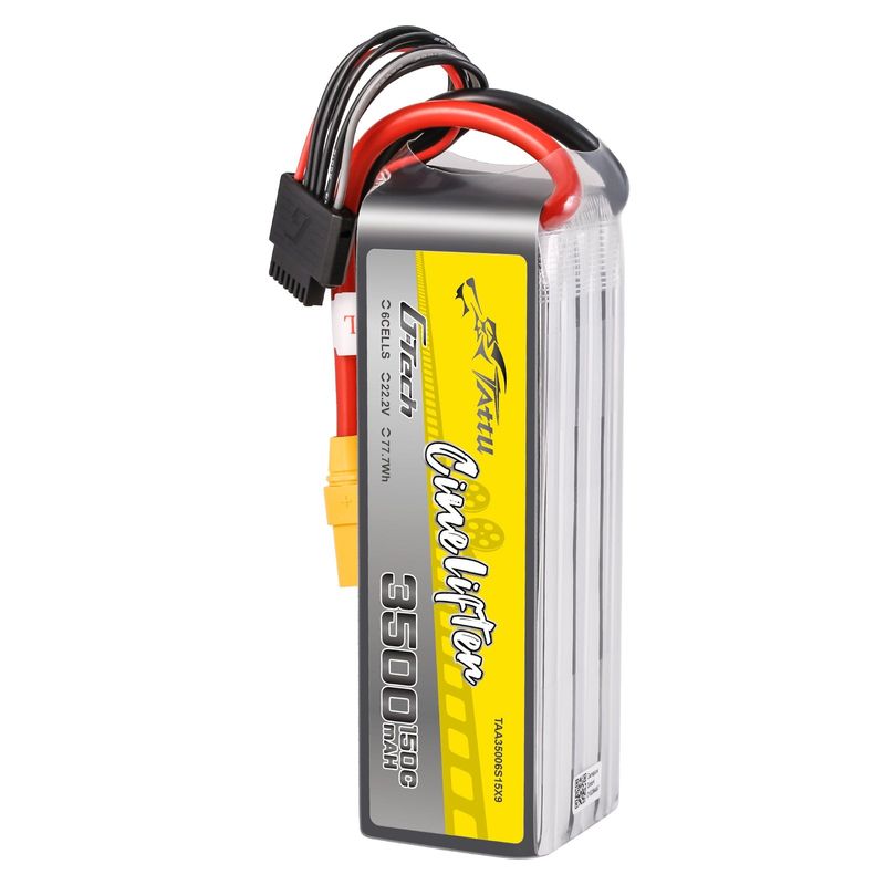 Tattu 3500mAh 6S 150C 22,2V LiPo-batteri – XT90 kontakt – Cinelifter