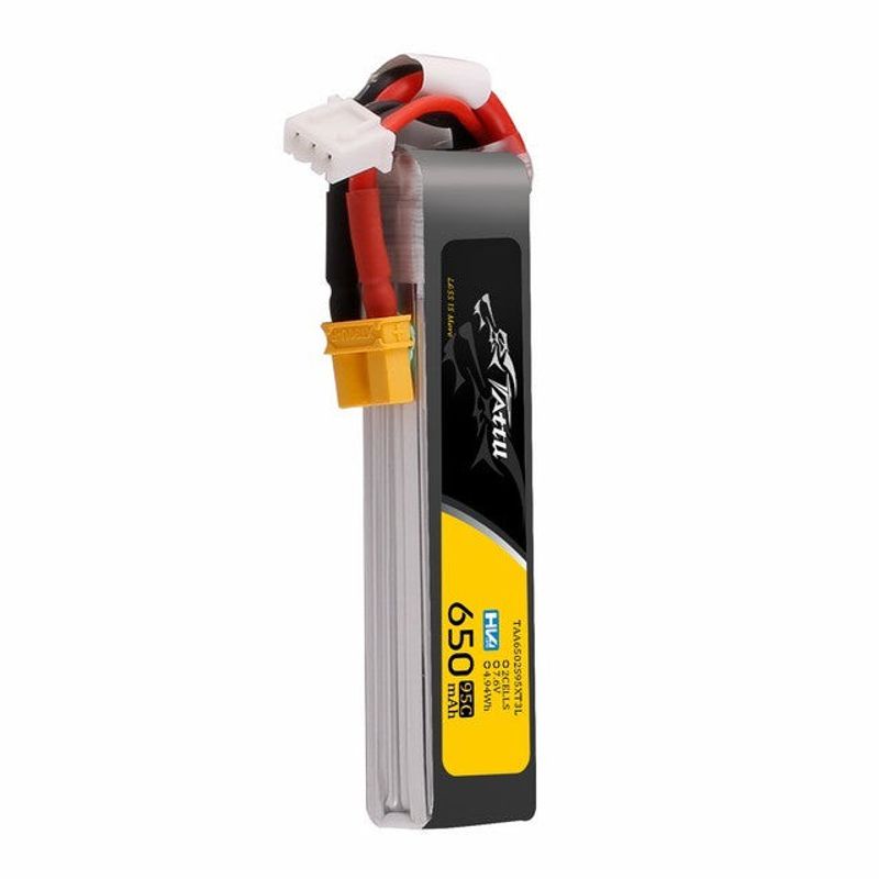 Tattu 650mAh 2S 95C 7,6V(HV) Long LiPo-batteri – XT30 kontakt – FPV Classic