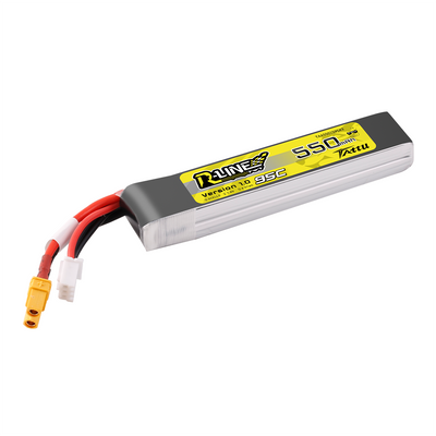 Tattu 550mAh 2S 95C 7,4V Long LiPo-batteri – XT30-kontakt – R-Line 1,0